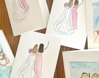 Tarjetas personalizadas para damas de honor