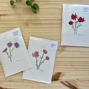 Hand Painted Birthflower Cards