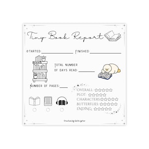 Tiny Book Report Post-it® Note Pads | Reading Tracker, Start/Finish Dates, Format & Notes