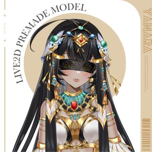 Live2D Egyptian Cat Princess Yanara | Premade, Ready to use, VTuber | Over 25 expressions, Chibi, 4 eye colors