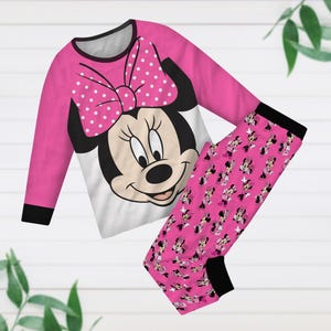 Christmas Minnie Family Pajamas Set, Disney Mouse Holiday Pajamas, Cartoon Movie Characters Pj Set, Magic Kingdom Shirt, Minnie Pjs