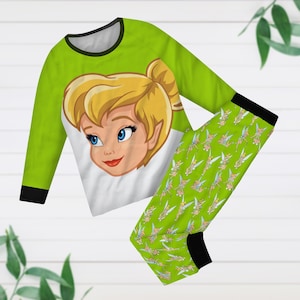 Tinker Bell Matching Family Pajamas, Disney Fairy Pajamas Set, Disneyland Movie Cartoon Holiday Pajamas, Set Of Pajamas, Family Gift