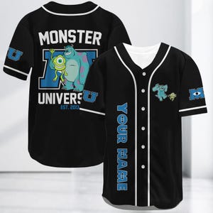 Monster Inc Baseball Jersey, Custom Kids Adult Disney Baseball Jersey, Monster Inc Jersey Shirt, Disney Baseball Shirt, Halloween Gift