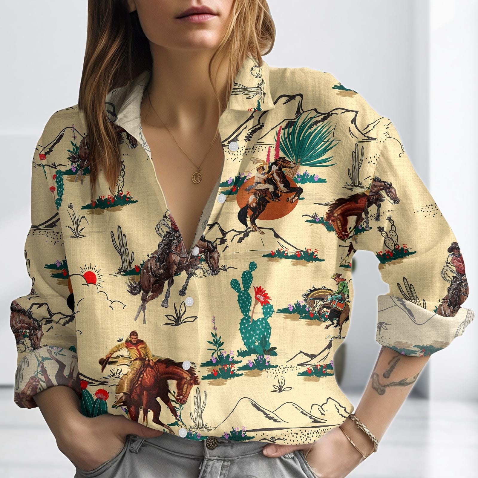 Chemise Western Circle R Classics - Vintage Cowboy - NEUVE - Taille Grand (USA) Pour Femme