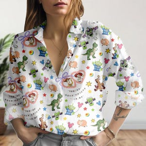Toy Story Friends Blouse Shirt, You’ve Got A Friend In Me Linen-Look Shirt, Disney Blouse Women Shirt, Summer Gift For Her