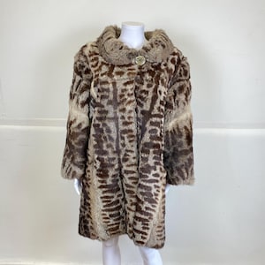 Genuine grey and black rabbit fur coat, Perfect condition, Size M