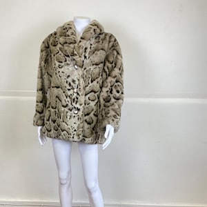 Genuine black and white rabbit tinted fur coat, Perfect condition, Size M