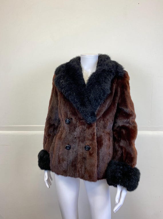 ピエールバルマンのミンクブラウンショートファーコート、サイズS