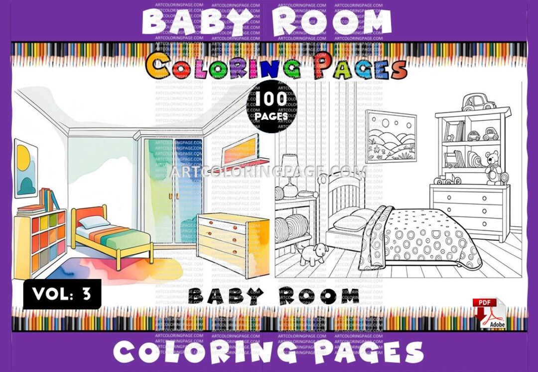 Baby Room Coloring Book: 100 Pages of Fun (PDF Download) - Etsy