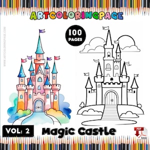 Medieval Castle Coloring Book: 100 Fantasy Pages (A4 PDF Download)