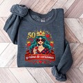 Personalized birthday sweatshirt for women and their friends, with age, color and size to choose from product logo