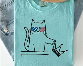 Comfort colors Cat patriotic shirt,usa cat lover gift,patriotic cats,Patriotic cat mom,cat fourth of july