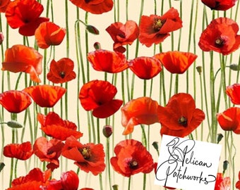 Fabric by the metre - Poppies