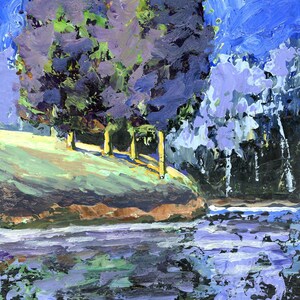 Original acrylic painting &quot;Moon River&quot; Impressionist painting by Bobbi Doyle-Maher
