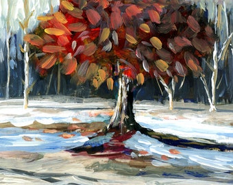 Southern Landscape Original Acrylic Painting Snowscene Bobbi Doyle-Maher