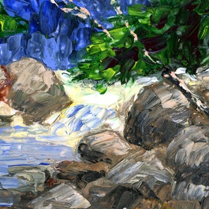 Original acrylic painting Chimney&#39;s Trail Great Smoky Mountains by Bobbi Doyle-Maher