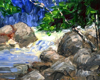 Original acrylic painting Chimney's Trail Great Smoky Mountains by Bobbi Doyle-Maher