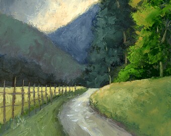 Original Oil Painting Smoky Mountain Cades Cove