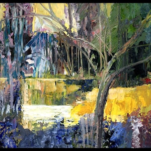 Southern Landscape  Original Oil Painting Abstract landscape, palette knife oil