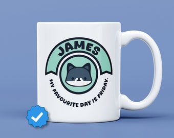 Mug minimaliste avec nom animal simple, mug personnalisé mignon simple pour les amoureux des animaux