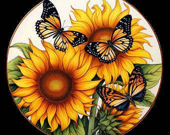 Molinillo de viento mariposa girasol PNG JPG