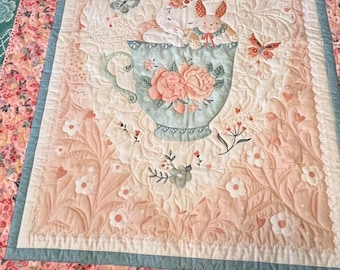 Bunny in a Teacup Child's Quilt 39x52