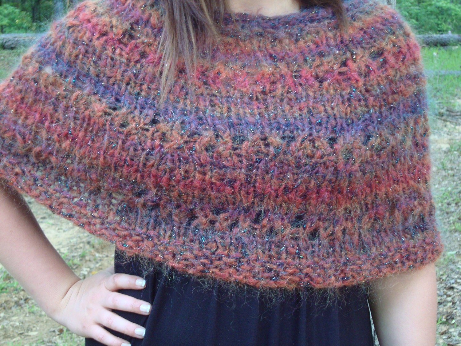 Easy Knitting PATTERN Broadway Ponchette Instant Download Etsy