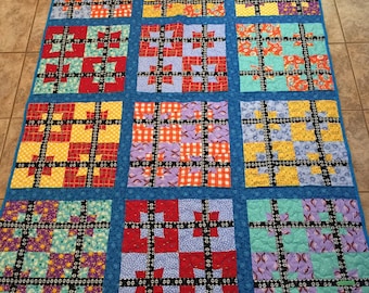 BOXY Modern Quilt in Bright Colors