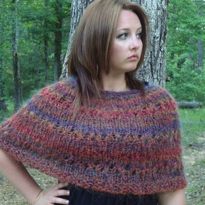 Easy Knitting PATTERN Broadway Ponchette-- Instant Download