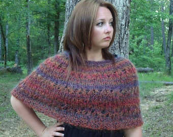 Easy Knitting PATTERN Broadway Ponchette-- Instant Download