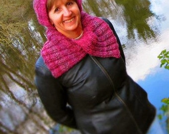 PATTERN Cabled Slouch Hat and Ribbed Neckwarmer Knitting Pattern