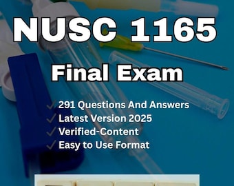 NUSC 1165 Abschlussprüfung Studienführer | 291 Verifizierte Fragen (Digitaler Download)