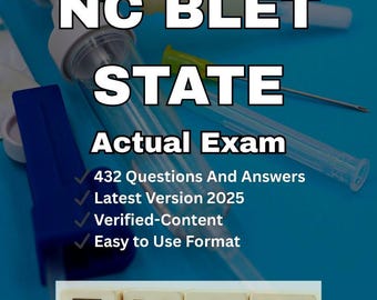 NC BLET State Exam Study Guide: 432 Verified Questions (Digital Download)