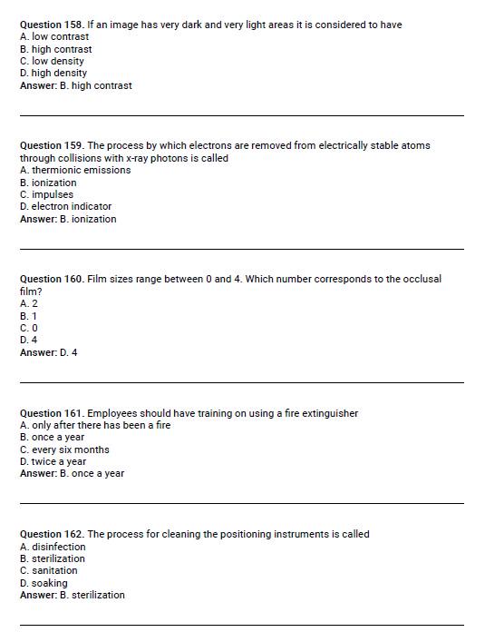 Registered Dental Assistant (AMT) Exam | 209 Questions & Answers | PDF ...