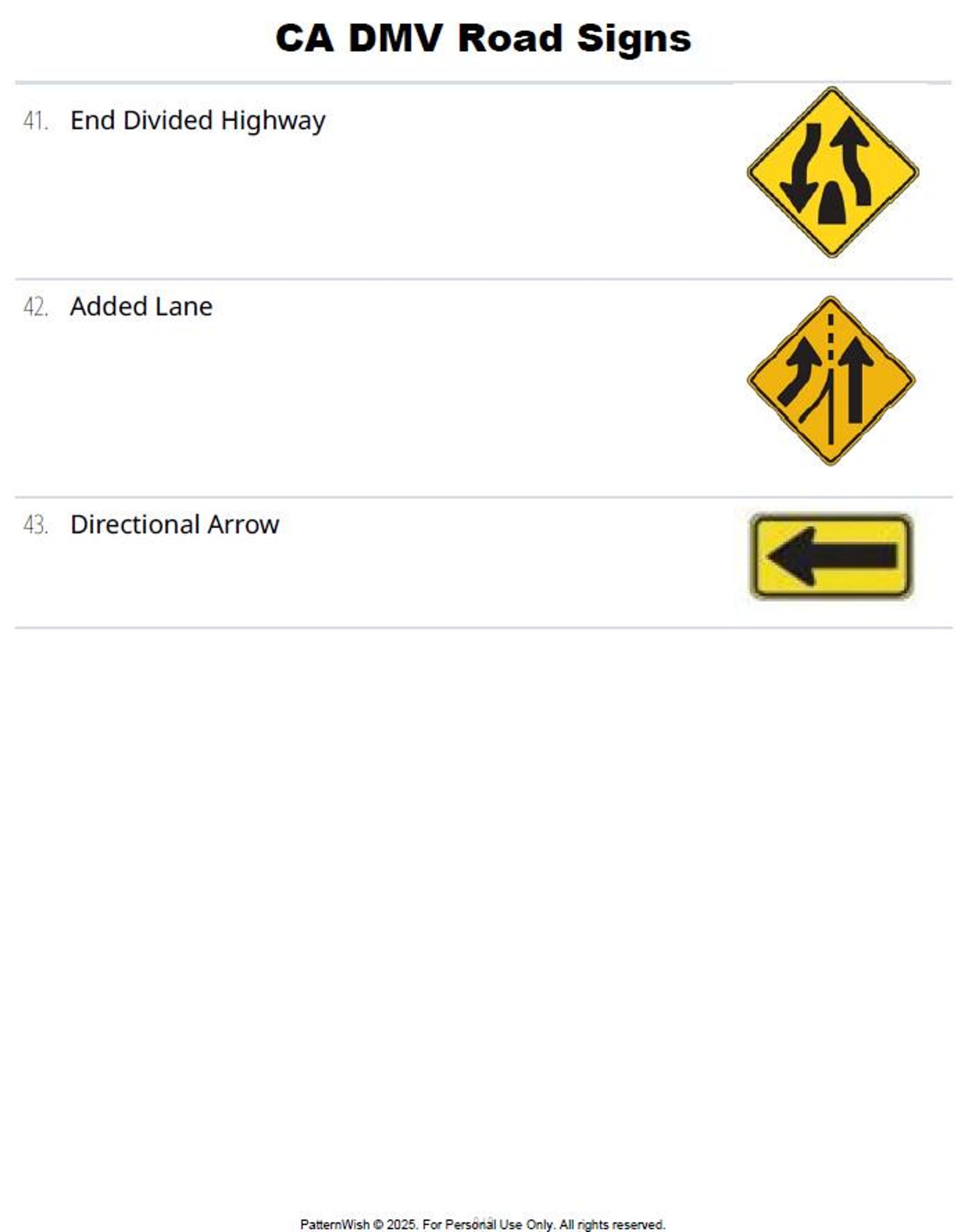 CA DMV Road Signs Practice Test | 43 Questions & Answers | PDF Download ...