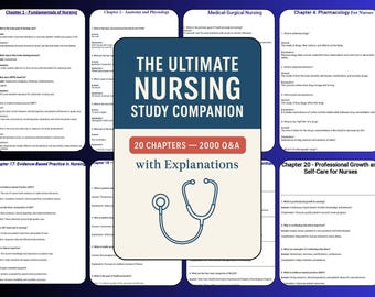 Nursing Study Guide 2025 | 2000 Questions With Answers Explained (PDF Download)