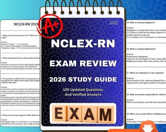 NCLEX-RN 2026 Examensgranskning | 120 övningsfrågor och svar | PDF-nedladdning