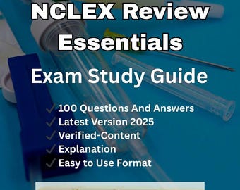 NCLEX-studieguide för granskning | 100 frågor och svar (2025 års upplaga) (PDF-nedladdning)