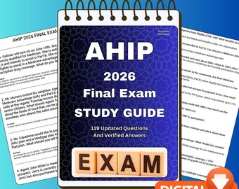 AHIP-studieguide 2026 | 119 övningsfrågor och svar | Digital PDF-studieresurs