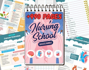 Paquete de estudio para la escuela de enfermería / Más de 990 páginas en PDF para descargar / Apuntes y preparación para exámenes de enfermería