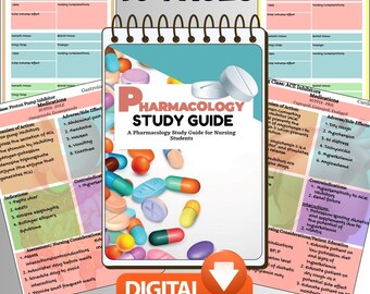 Guía de estudio de farmacología de enfermería / 100 páginas / Descarga digital en PDF
