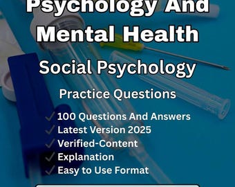 Psychology & Mental Health : Social Psychology - 100 Exam Questions And Answers (PDF)