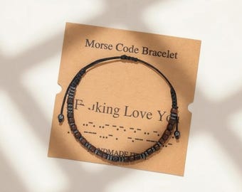 Morse Code Bracelet, Matching Bracelets for Couples, Handmade Jewelry Gift for Him or Her, Beaded Bracelet with Love Message