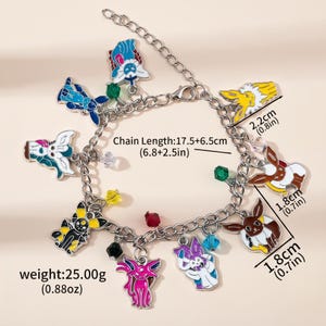 May include: A silver charm bracelet with colourful enamel charms of cartoon characters. The bracelet has a chain length of 17.5+6.5cm and weighs 25.00g. The charms are in various colours, including blue, yellow, and pink.