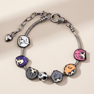 Bracelet Blue Lock Réglable - Alliage Et Cuir, Motif Anime, DIY, Pour Fans, Cadeau Adolescent