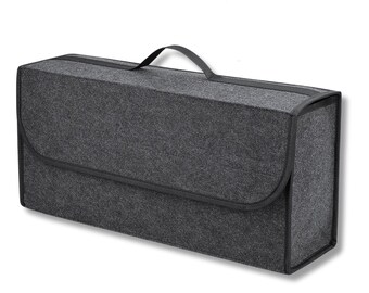 Organisateur de coffre Freddy - sac de coffre en feutre avec couvercle & Velcro antidérapant ami cadeau - sac de coffre pliable - sac de voiture