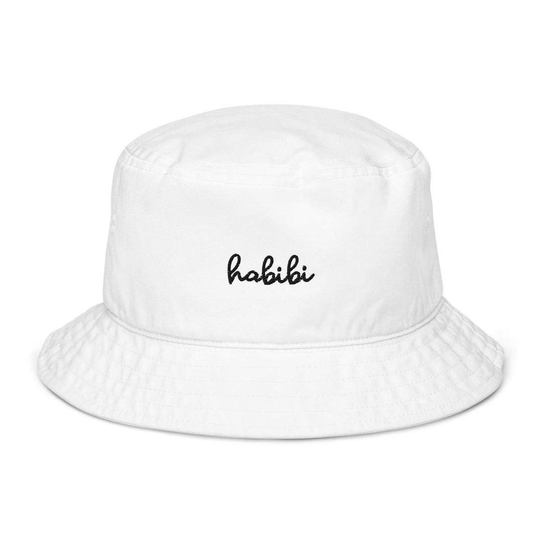 Bucket Arab Habibi Bucket Hat | Black Embroidery | Organic Cotton Arabic Hat ...
