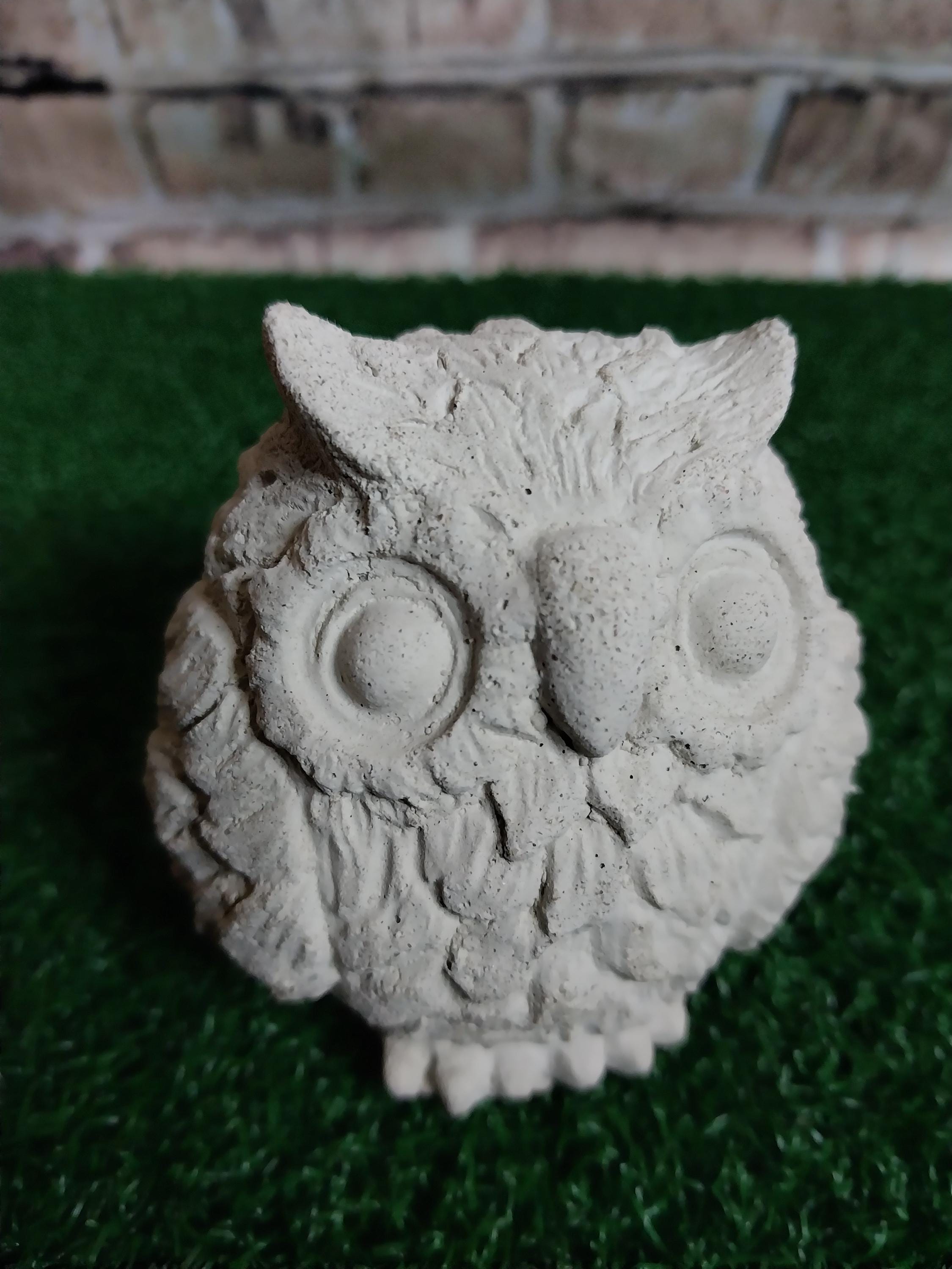 Owl concrete figurine statue