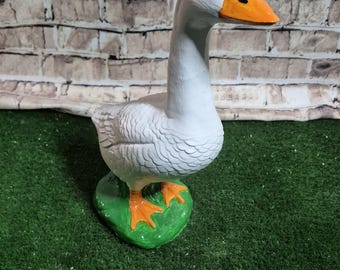 Painted Porch Goose deluxe concrete statue 10 inches tall with more detail