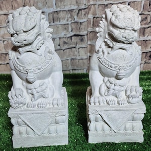 Foo Dog Guardian Lion - concrete statues Left and Right